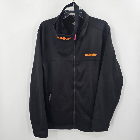 Dunkin' Other - Dunkin Donuts Employee Uniform Set Black Full Zip Jacket and Visor Mens Large